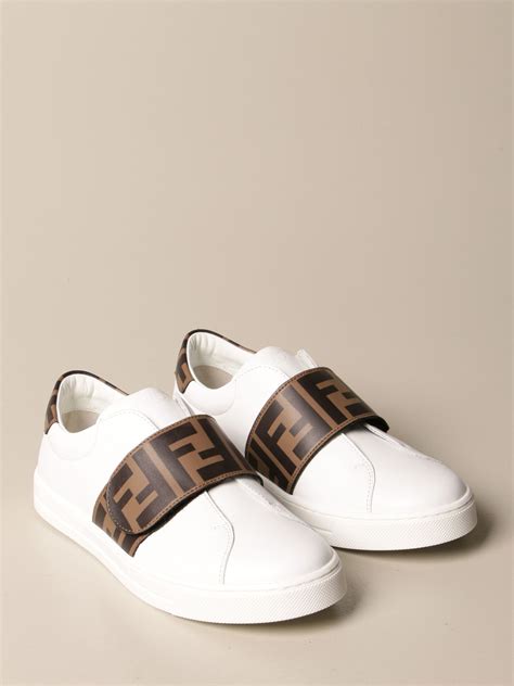 fendi white leather slip-ons|fendi ladies shoes.